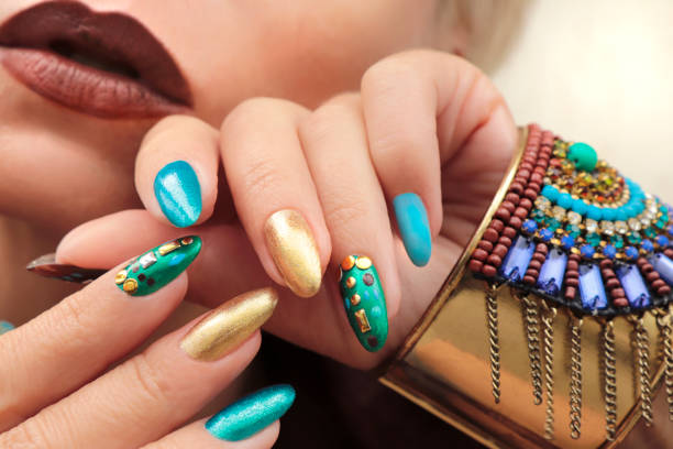 istock Multi-colored fashionable makeup and manicure 1188634631