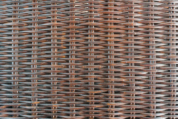 Brown woven rattan can be made into flooring.