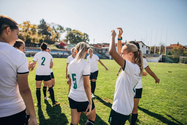 istock Women soccer team together after match 1188636241