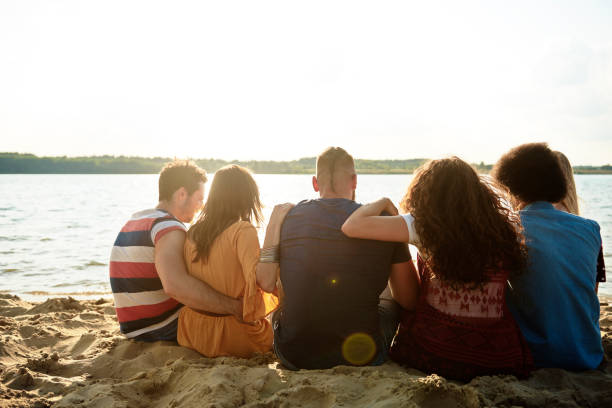 istock Rear view of young people chilling outside 1188639257