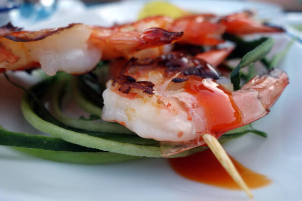 istock Grilled tasty shrimps with blur effect. 1188645770