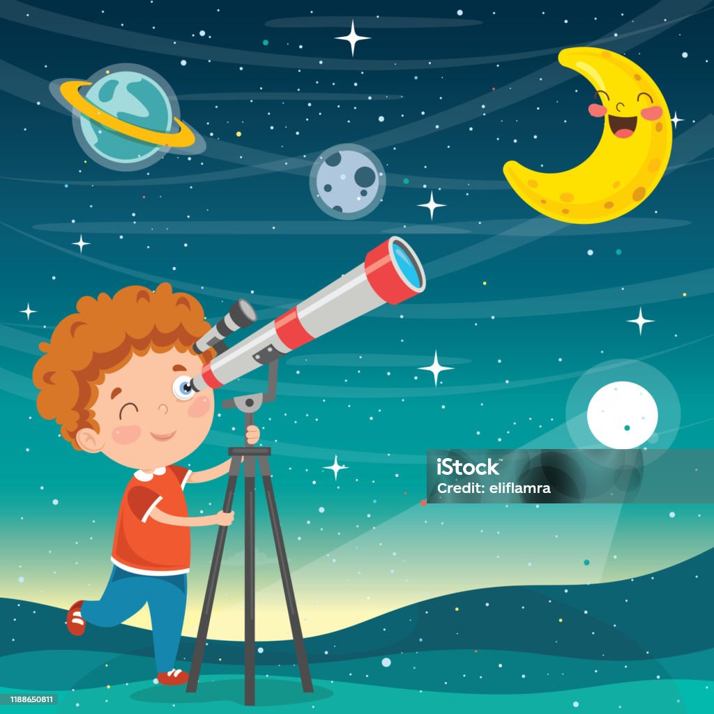 lamentar Contento descuento Ilustración de Niño Usando El Telescopio Para La Investigación Astronómica  y más Vectores Libres de Derechos de Telescopio - iStock