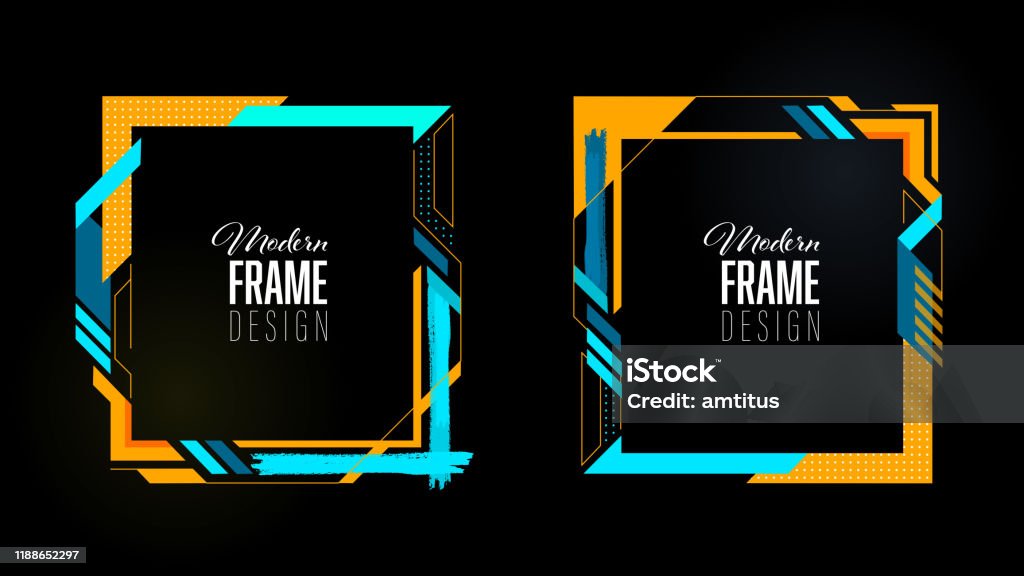 Frame Background Modrn Modern Frame Black Bg Stock Illustration - Download Image Now - Border ...