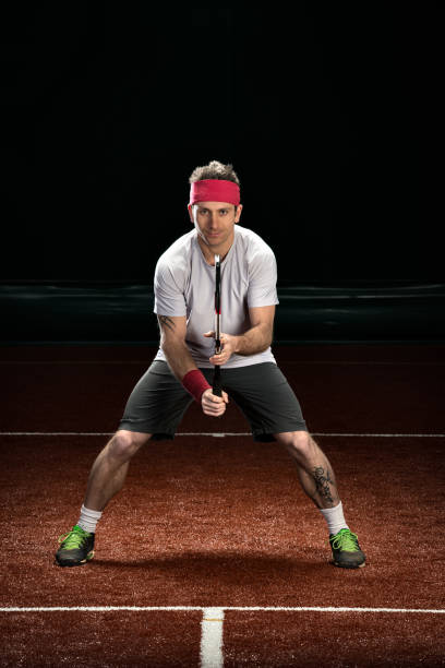 Young man, tennis player, after the match
