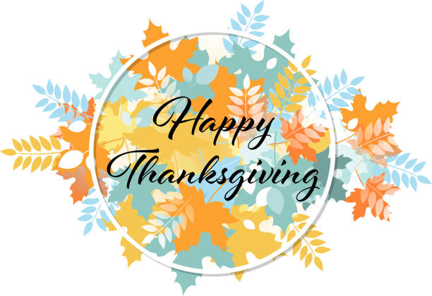 happy thanksgiving bokeh circular thanksgiving banner thanksgiving holiday silhouettes stock illustrations