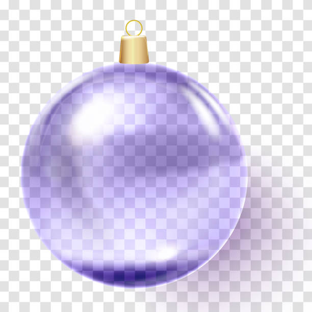 Violet Christmas ball. Purple xmas glass ball Violet Christmas ball. Purple xmas glass ball. Holiday decoration template. Vector illustration. rose christmas red white stock illustrations