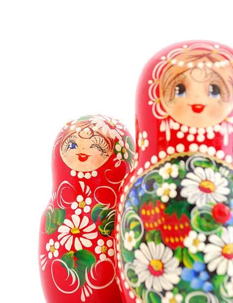 расин куклы - doll russian nesting doll babushka two objects стоковые фото и изображения