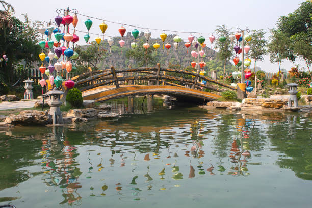 Chines bridge in Tam Coc area stock photo