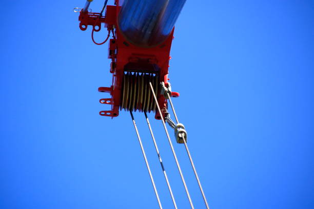 istock Deflection roller photographed from the ground on a construction crane 1188661216