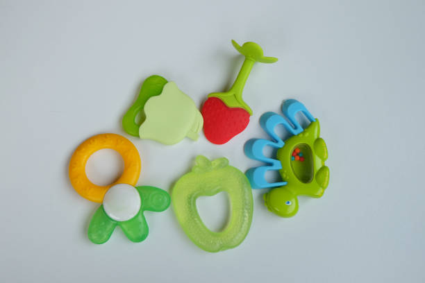 istock Silicone teether rings for baby isolated on white background. 1188663250