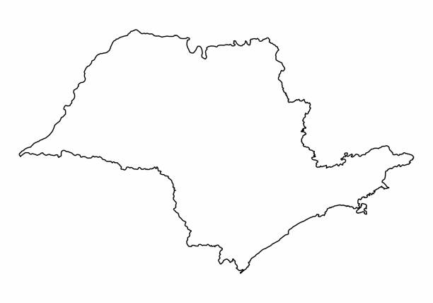 ilustrações, clipart, desenhos animados e ícones de mapa do estado de são paulo - sao paulo