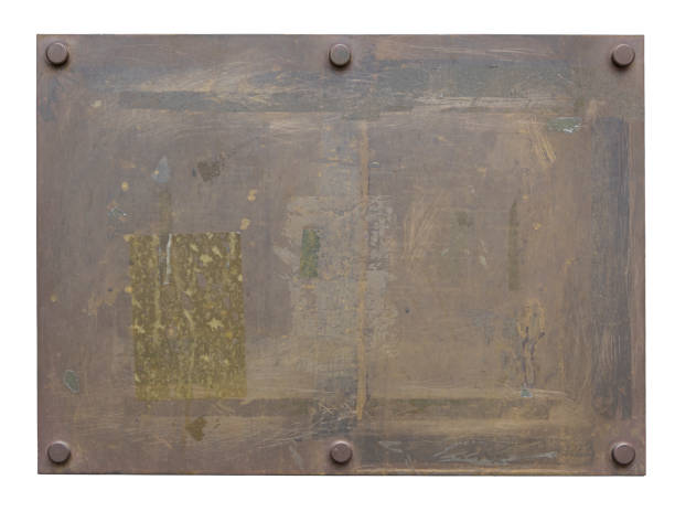 istock Old, metal plaque isolated on white background 1188665588