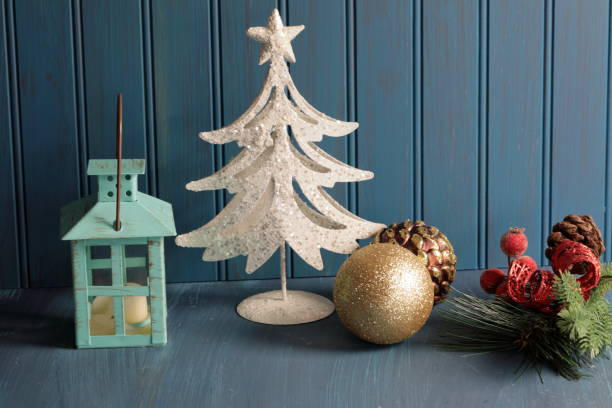 istock Christmas decorations on a wooden background 1188665933