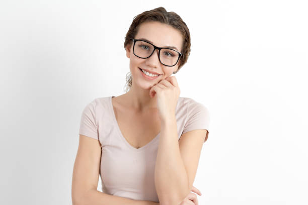 istock Smiling glasses girl 1188666004