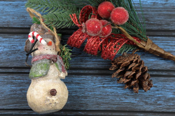 istock Christmas decorations on a wooden background 1188667720