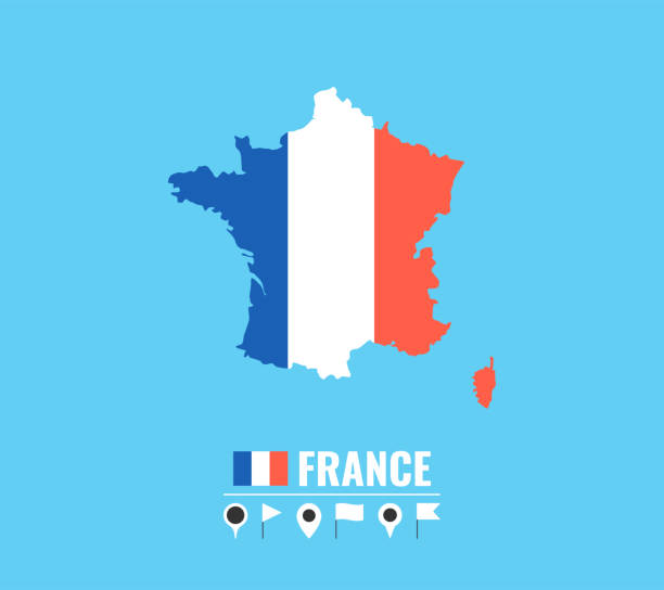 istock High detailed vector map of France. Name country, flag and pointer set. Flat vector illustration. 1188667840