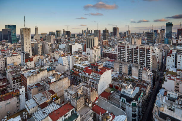 istock Evening panorama at microcenter in Buenos Aires, Argentina 1188671794