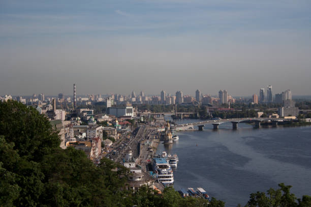 istock Kyiv city river port panorama 1188673372