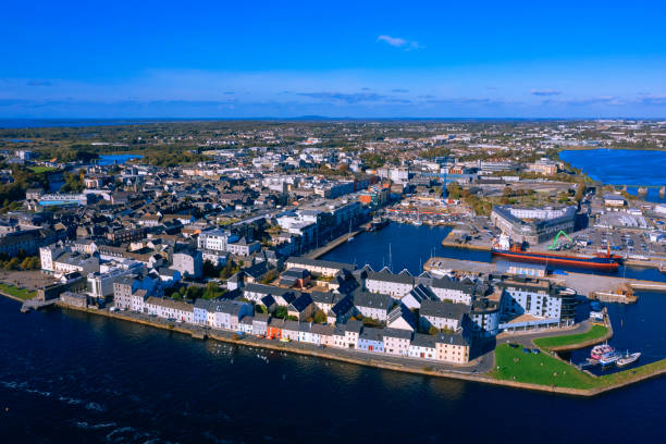 Galway cityscape aerial view Ireland Galway cityscape aerial view Ireland county galway stock pictures, royalty-free photos & images