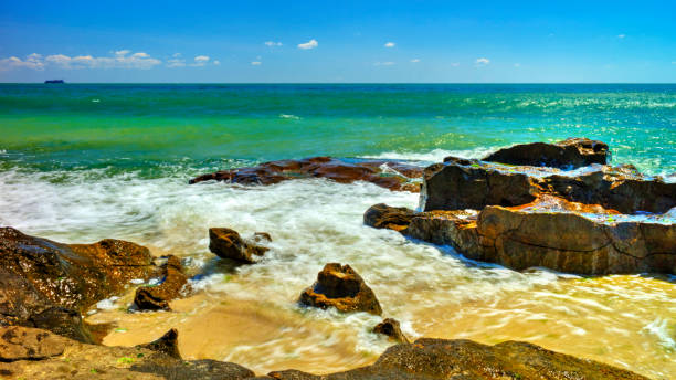 istock Beautiful landscape with rocks and sea waves on a beach 1188678629