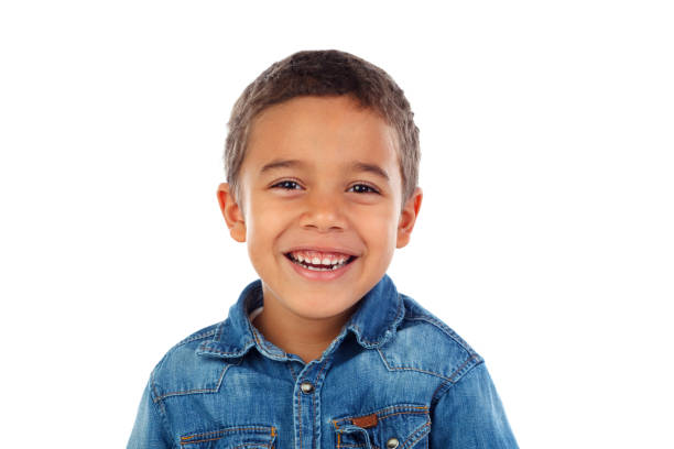 istock Funny small child with denim t-shirt 1188679296