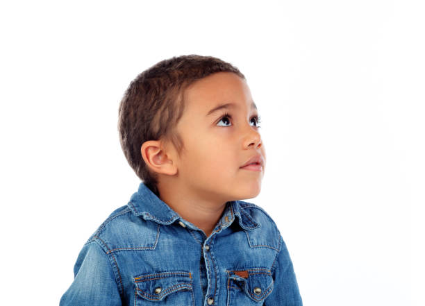 istock Funny small child with denim t-shirt 1188679312