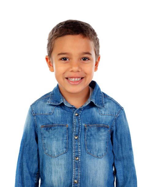 istock Funny small child with denim t-shirt 1188685251