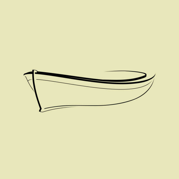 선윤곽선 아이콘 - sailboat sign nautical vessel shape stock illustrations