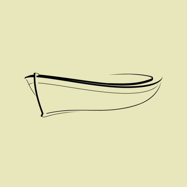 Outline Boat icon Outline Boat icon for template vector design rowing boat stock illustrations