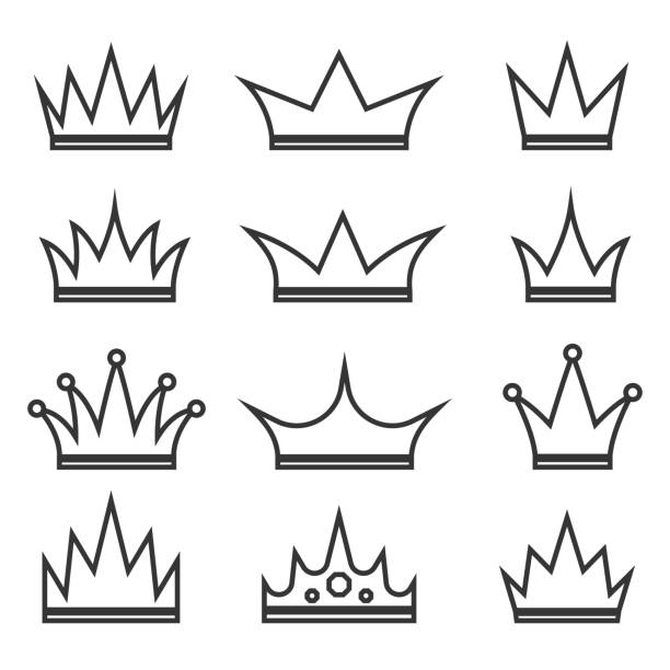 ベクトルクラウンアイコンのセット。 - princess queen nobility crown点のイラスト素材／クリップアート素材／マンガ素材／アイコン素材