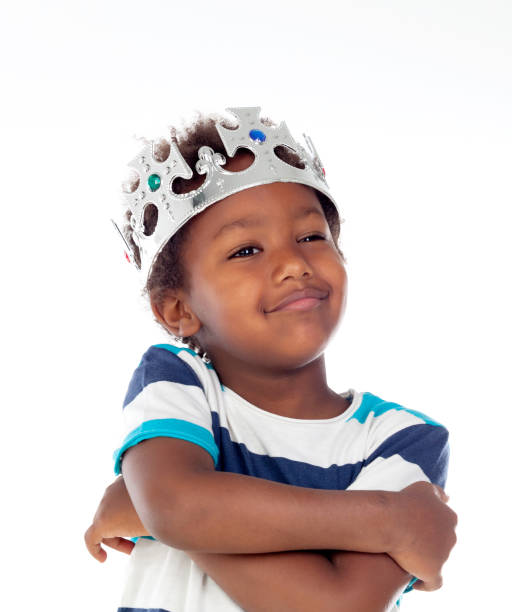 istock Happy african child with silvered crown 1188692711