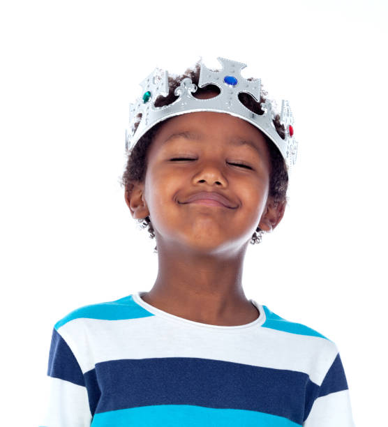 istock Happy african child with silvered crown 1188692720