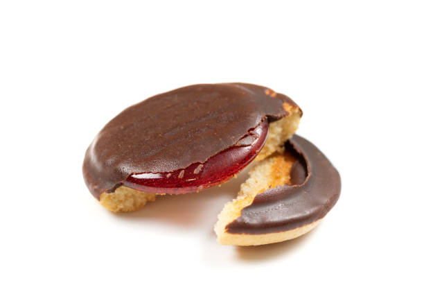 istock Round chocolate jaffa cake or biscuit cookie filled with natural jam 1188694245
