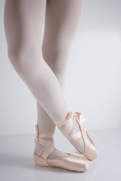 istock legs and feet with pink satin pointe shoes by a classical dancer posing 1188696190