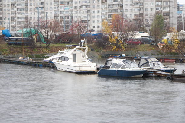 istock Boat mooring on a rainy day 1188699112