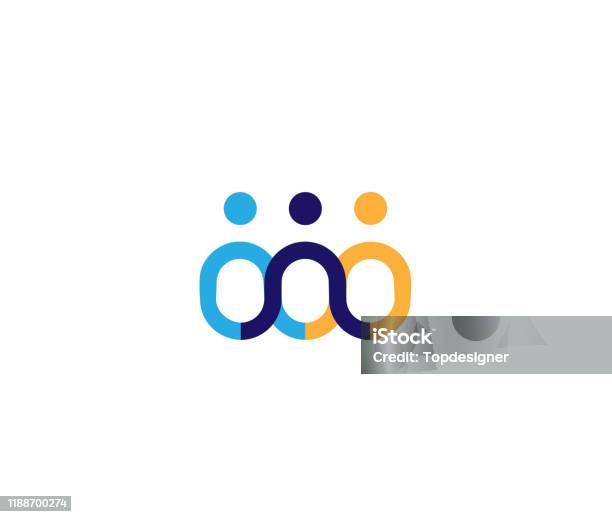 Creative Three People Icon Stock Illustration - Download Image Now - Logo, Connection, Icon