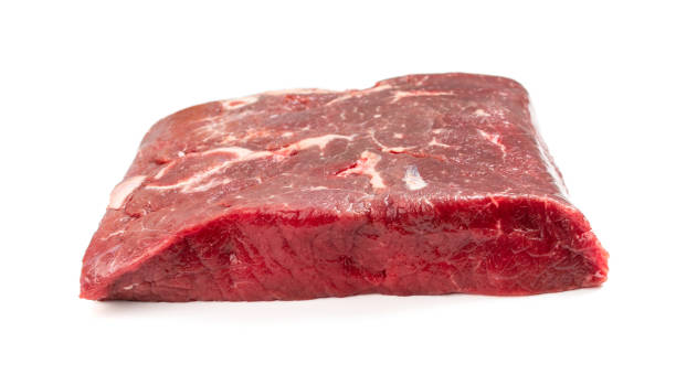 istock Fresh raw beef steak isolated on white background 1188701259