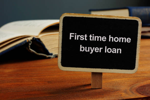 istock Text sign showing hand writed words first time home buyer loan 1188704159