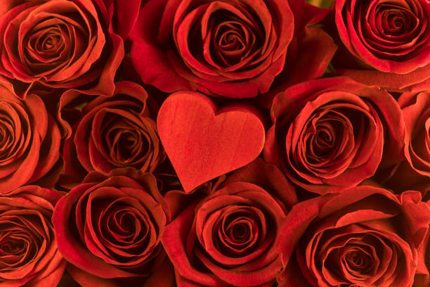 istock Red heart surrounded by roses. 1188704224