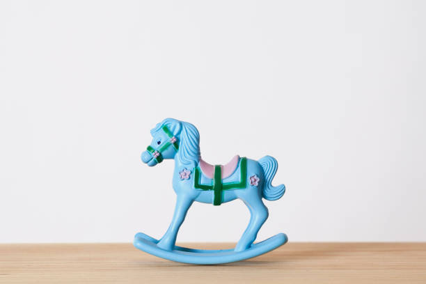 istock Blue Rocking horse toy 1188707376