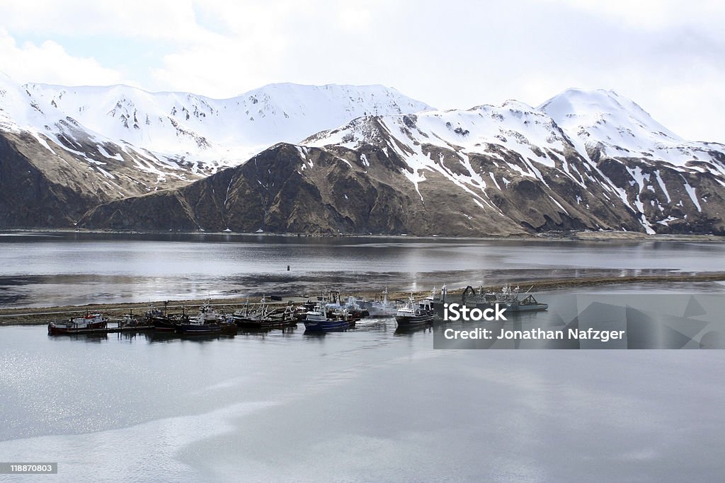 Dutch Harbor, Alaska - Lizenzfrei Unalaska Harbour Stock-Foto