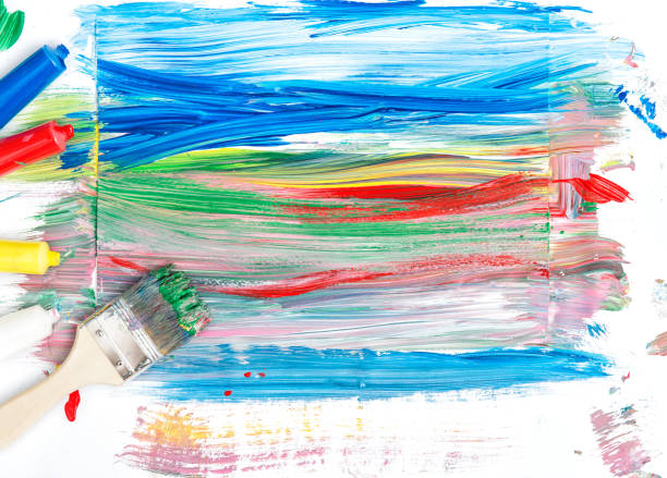 istock Acrylic painting Creative background Brush paper color 1188712644