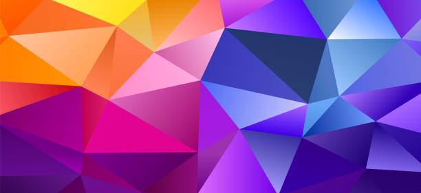 Color Blend Rainbow Trendy Low Poly BG Design
