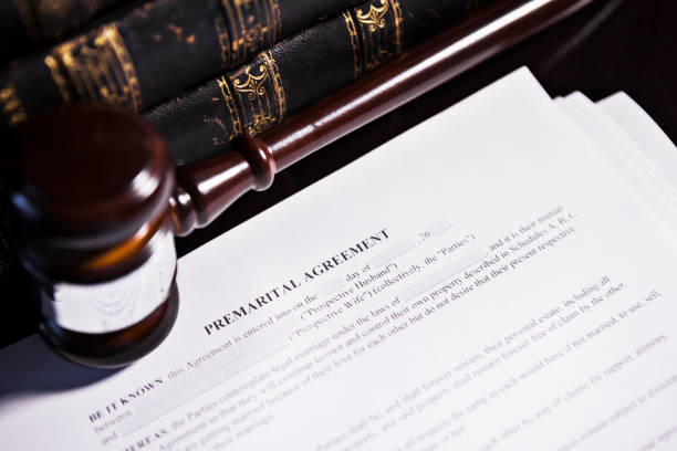 istock Premarital Agreement with Law Books and Gavel 1188714908