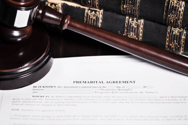 istock Premarital Agreement with Law Books and Gavel 1188714973
