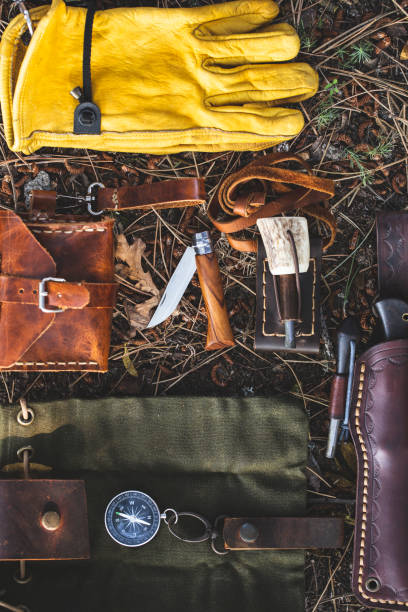 istock survival equipment and bushcraft knife 1188716402