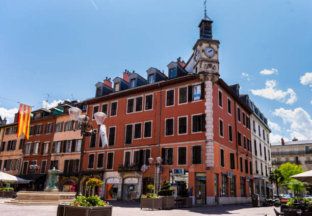 St. Leger And Clock Tower (Chambery; Auvergne-Rhône-Alps; Savoy; France). stock photo