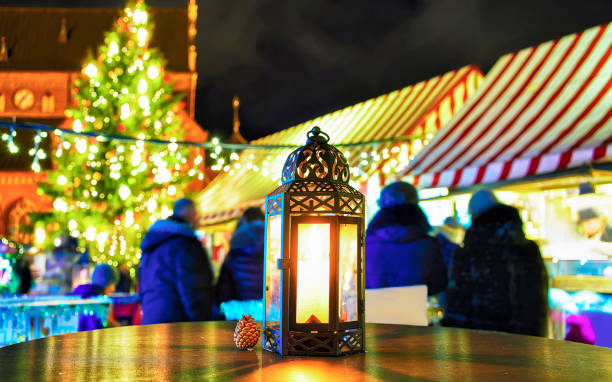 istock Lantern with candle inside Riga Christmas Market new 1188720209