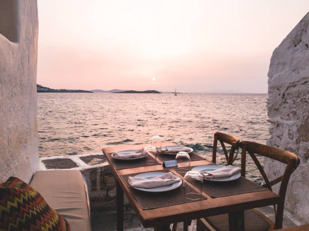 istock Table on beach side food joint with beautiful view 1188720816