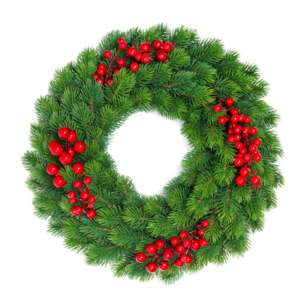 istock Christmas decoration evergreen wreath red berries 1188724504
